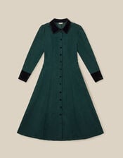 Saba Collar Corduroy Midi Dress, Green (DARK GREEN), large