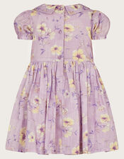 Baby Pintuck Floral Dress, Purple (LILAC), large