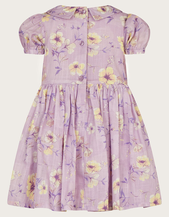 Baby Pintuck Floral Dress, Purple (LILAC), large