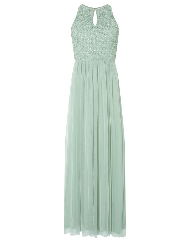 Sophie Embellished Tulle Maxi Dress, Green (GREEN), large