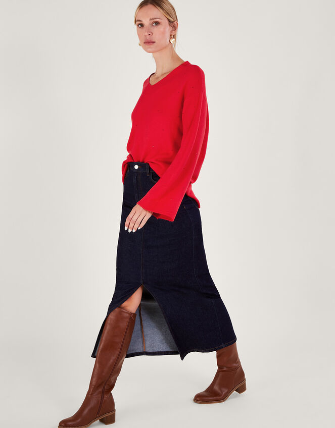 Han Heatseal Embellished Jumper , Red (RED), large