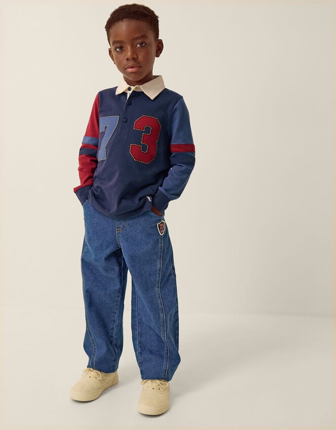 Barrel Leg Jeans, Blue (BLUE), large