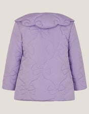 Baby Bow Quilted Puffer Jacket, Purple (LILAC), large