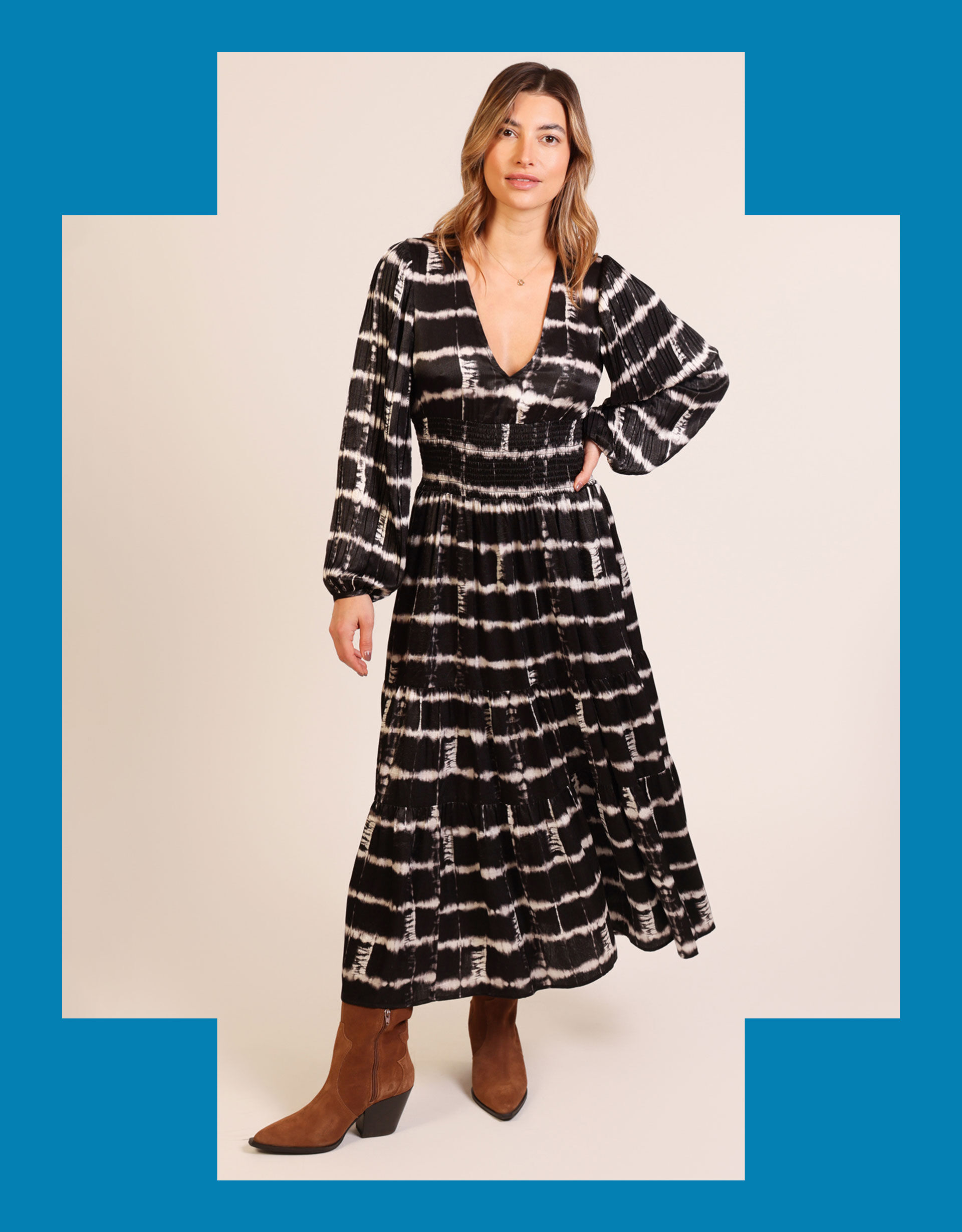 Traffic People Whispers Tie Dye Midi Dress Black