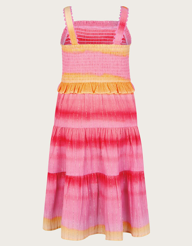 Ombré Sleeveless Tiered Dress, Pink (PINK), large