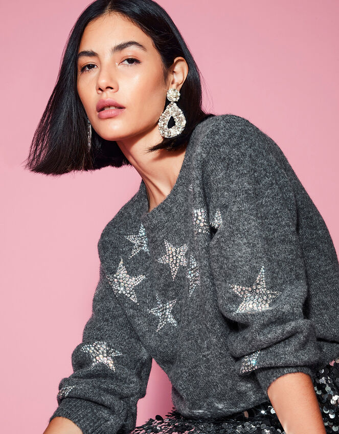 Sabrina Star Jumper, Grey (GREY), large