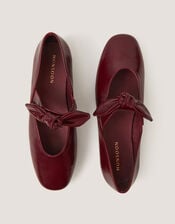 Hari Bow Mary Jane Ballet Flats, Red (BURGUNDY), large