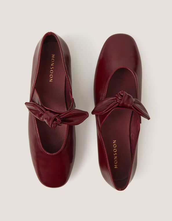 Hari Bow Mary Jane Ballet Flats, Red (BURGUNDY), large