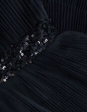 Abbey Sequin Pleated Tulle Dress, Blue (NAVY), large