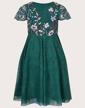 Floral Embroidered Dress, Teal (TEAL), large