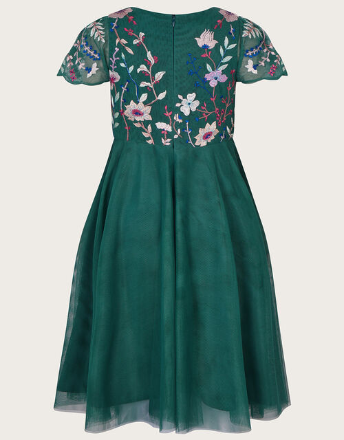 Floral Embroidered Dress, Teal (TEAL), large