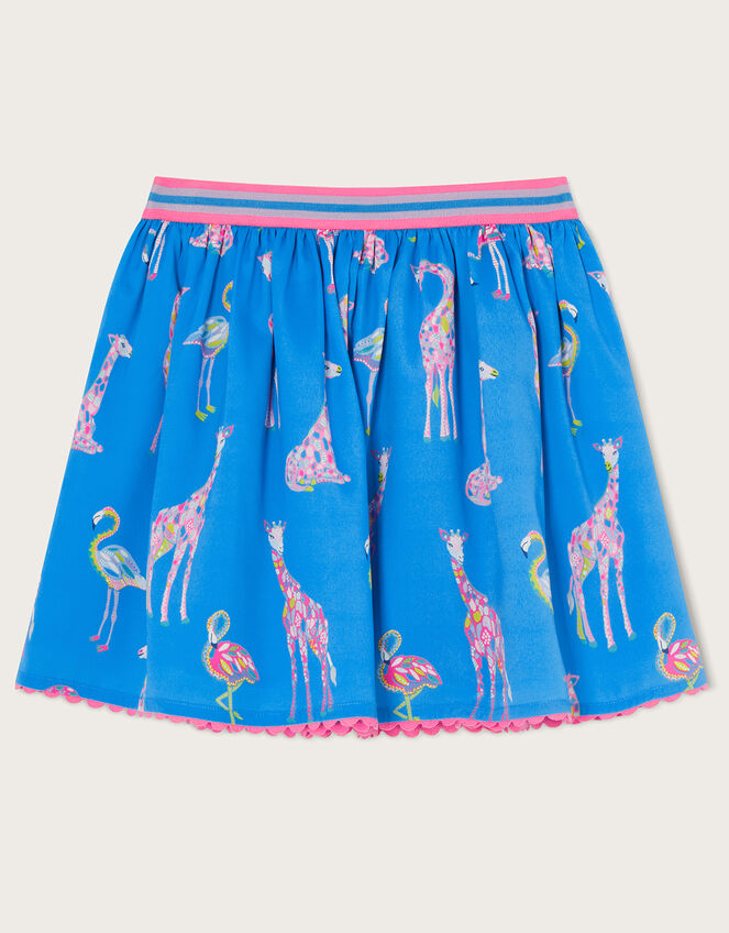 Giraffe and Flamingo Skirt WWF-UK Collaboration, Blue (BLUE), large