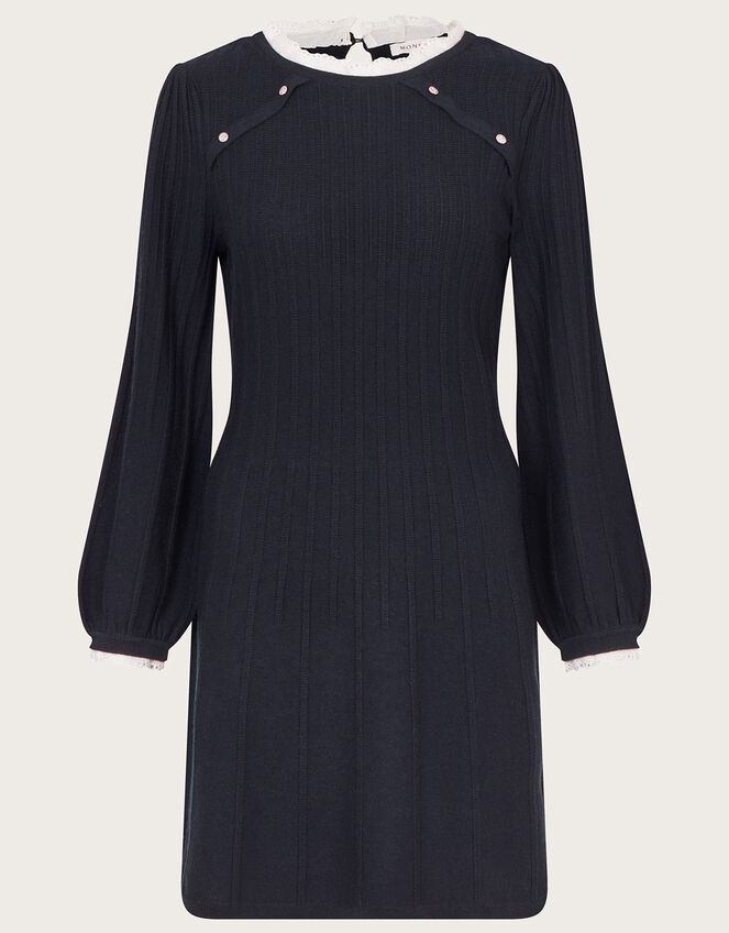 Lace Trim Swing Dress Blue | Day Dresses | Monsoon UK.