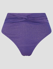 Eve Shimmer High Waisted Bikini Bottom, Blue (NAVY), large