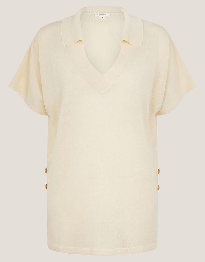 Cloe Knitted Collar Top Yellow