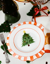 Anna + Nina Candy Cane Scallop Dinner Plate, , large