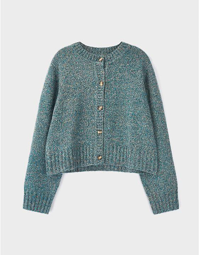 East Zoya Neppy Wool Blend Cardigan, Teal (TEAL), large