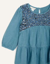 Sequin Panel Tiered Top, Teal (TEAL), large
