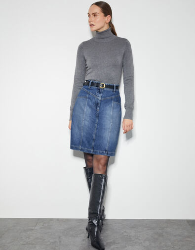 Anisa Denim Mini Skirt, Blue (DENIM BLUE), large
