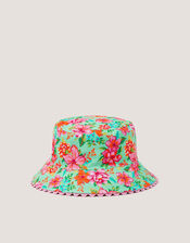 Tropical Flower Reversible Bucket Hat, Multi (MULTI), large