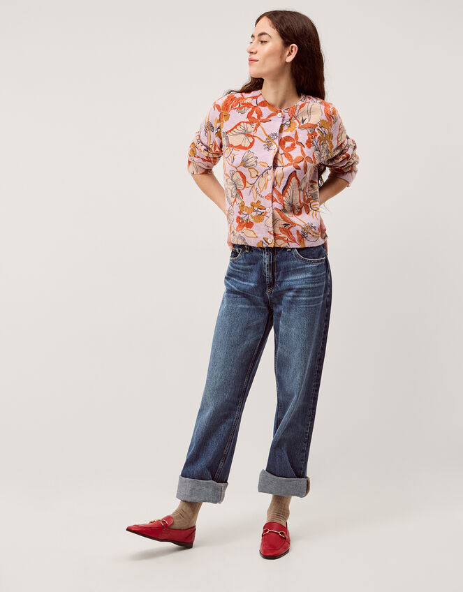 Isabella Floral Print Cardigan Pink