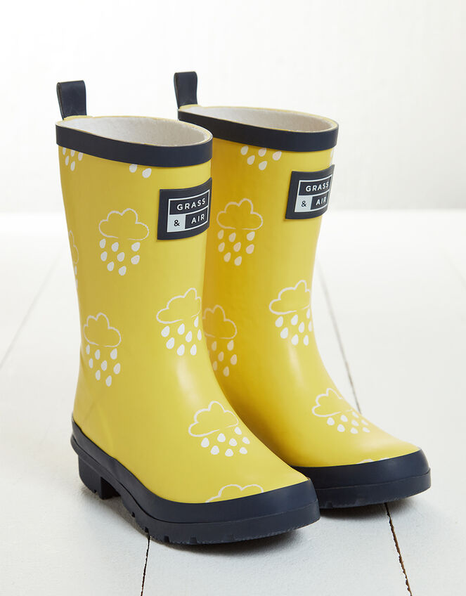 Grass and Air Junior Colour-Revealing Wellies, Yellow (YELLOW), large