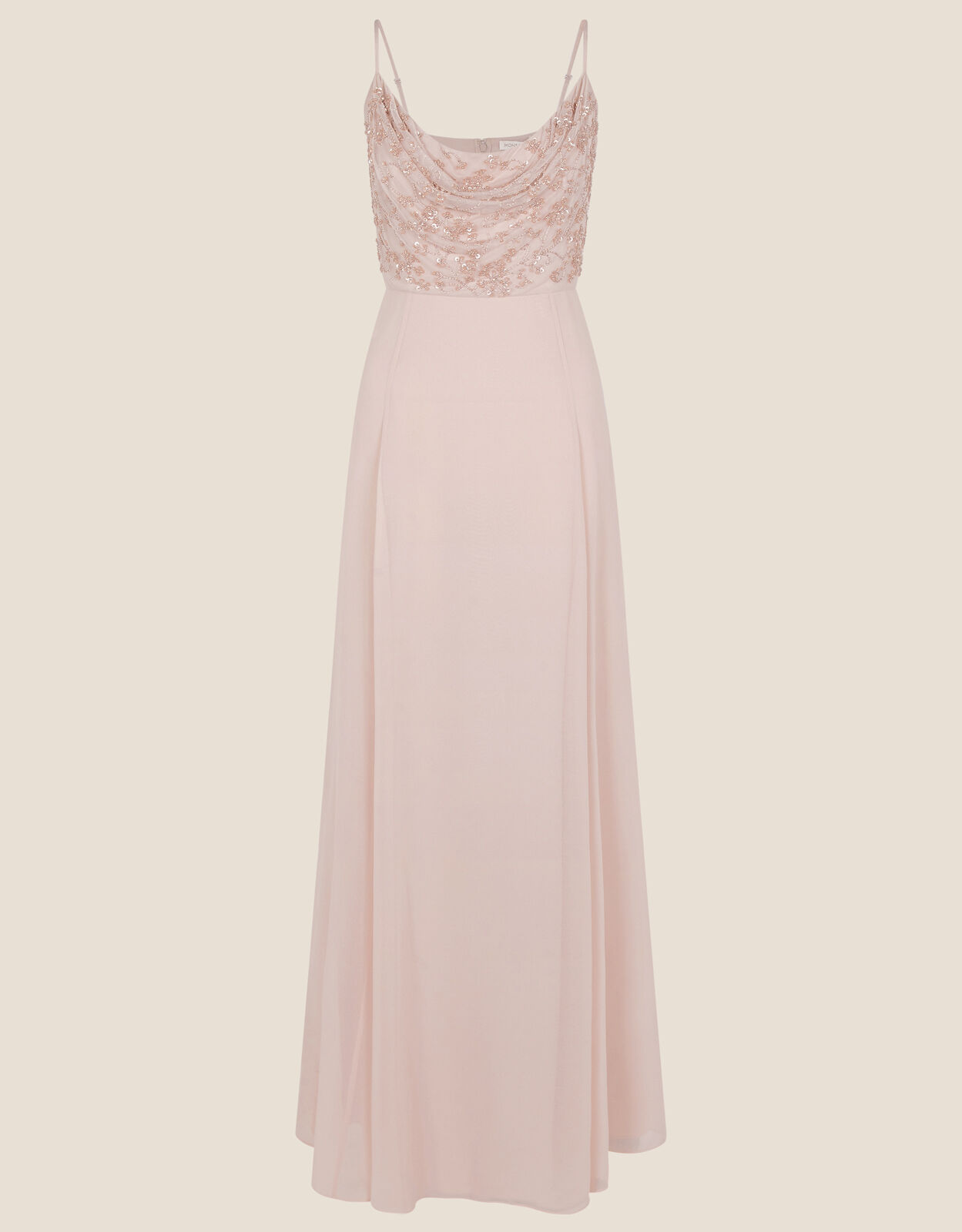 Campbell Cowl Neck Maxi Dress Pink Evening Dresses Monsoon UK
