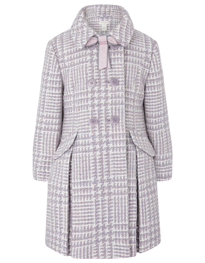 Dogtooth Tweed Coat Purple