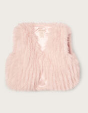 Boutique Faux Fur Gilet, Pink (PINK), large