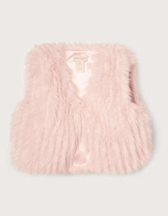 Boutique Faux Fur Gilet, Pink (PINK), large