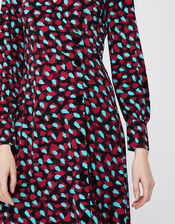 Carla Spot Print Midi Dress, Red (RED), large