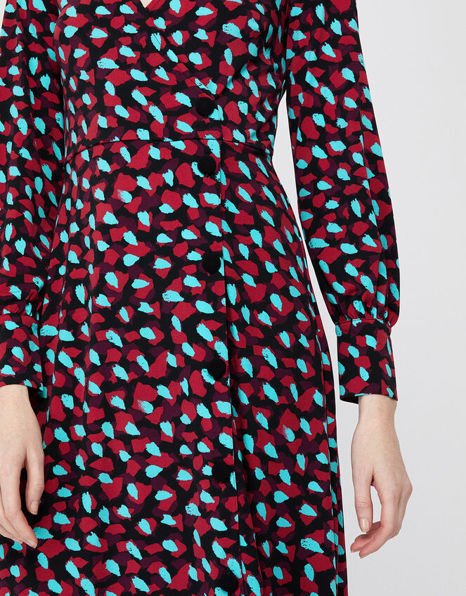 Carla Spot Print Midi Dress, Red (RED), large