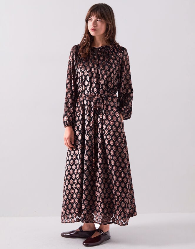 East Pheba Print Maxi Dress, Black (BLACK), large