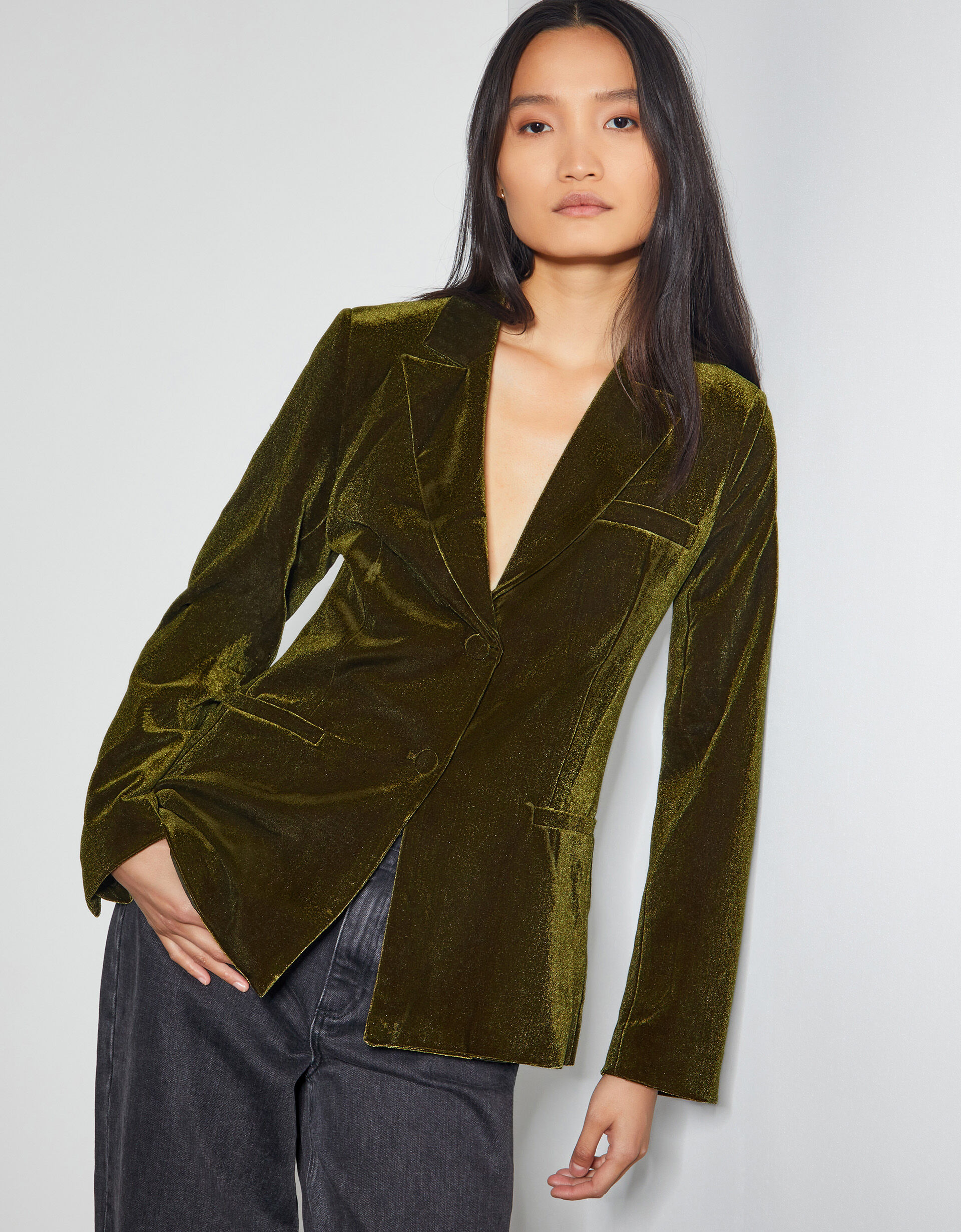 Vicky Velvet Jacket Green
