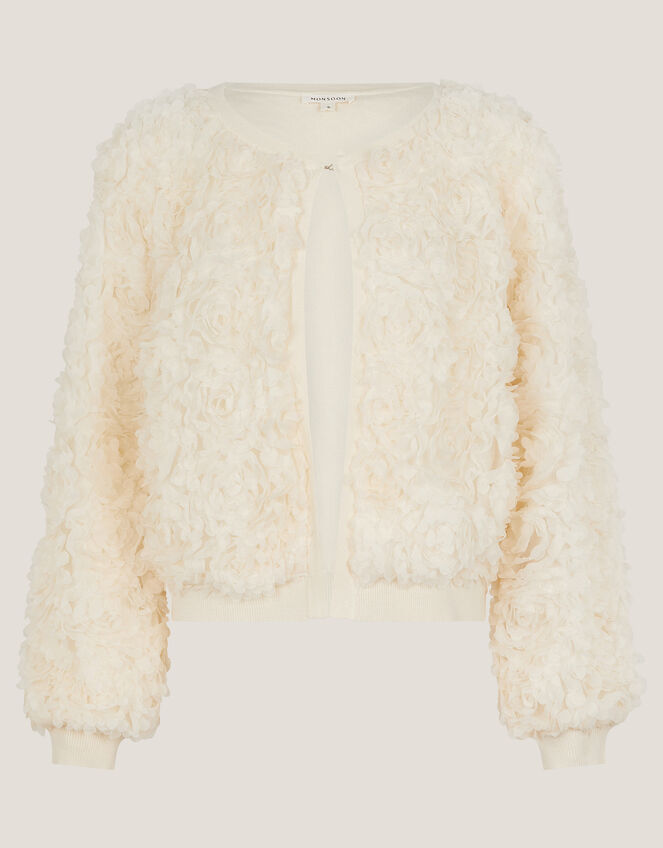 Fi Floral Knit Cardigan, Ivory (IVORY), large
