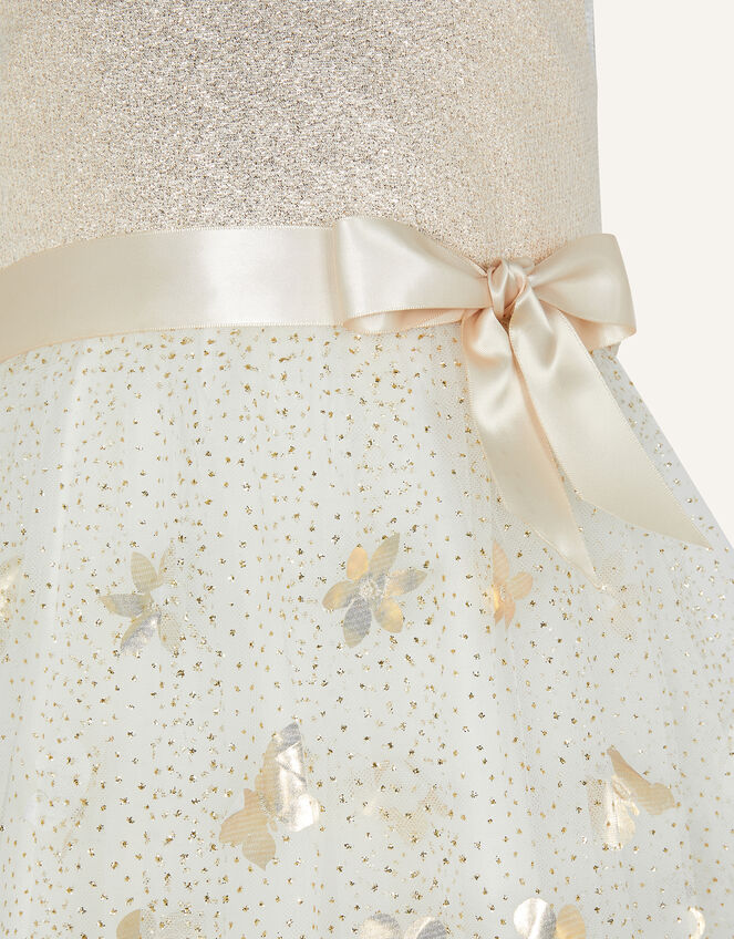 Thalia 3D Jacquard Petal Dress, Ivory (IVORY), large
