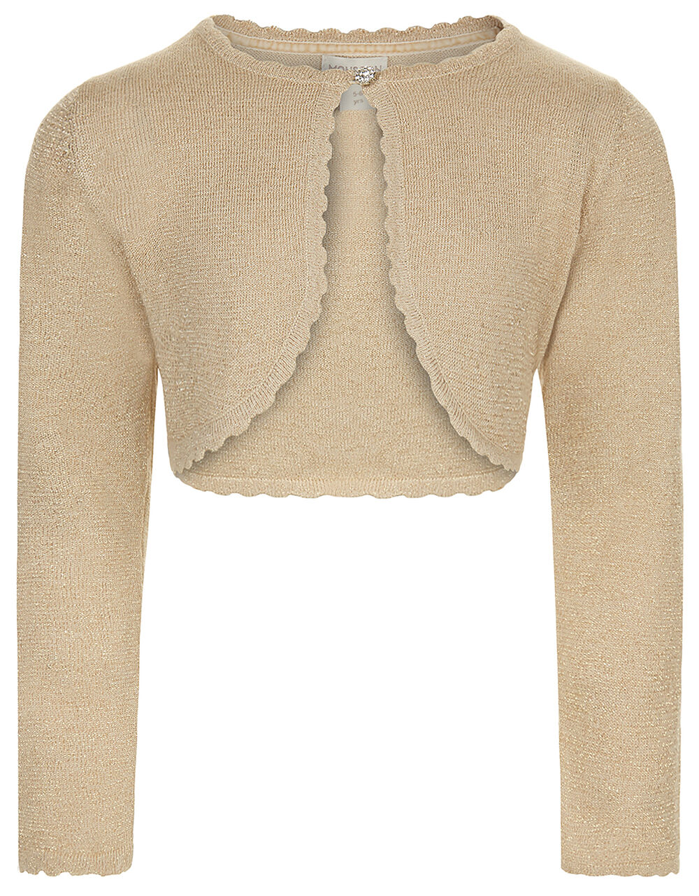 Niamh Crystal Knitted Cardigan Gold Girls' Cardigans Monsoon UK.