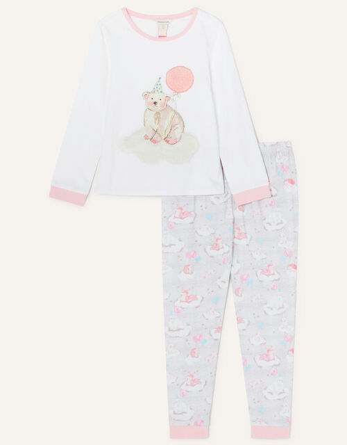 Winter Bear Jersey Pyjama Set, Ivory (IVORY), large
