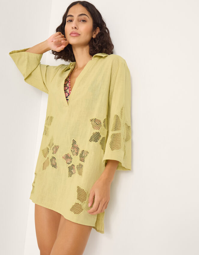 Joanna Cutwork Beach Shirt Green