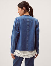 Lauren Knot Denim Jacket, Blue (MID AUTHENTIC BLUE), large