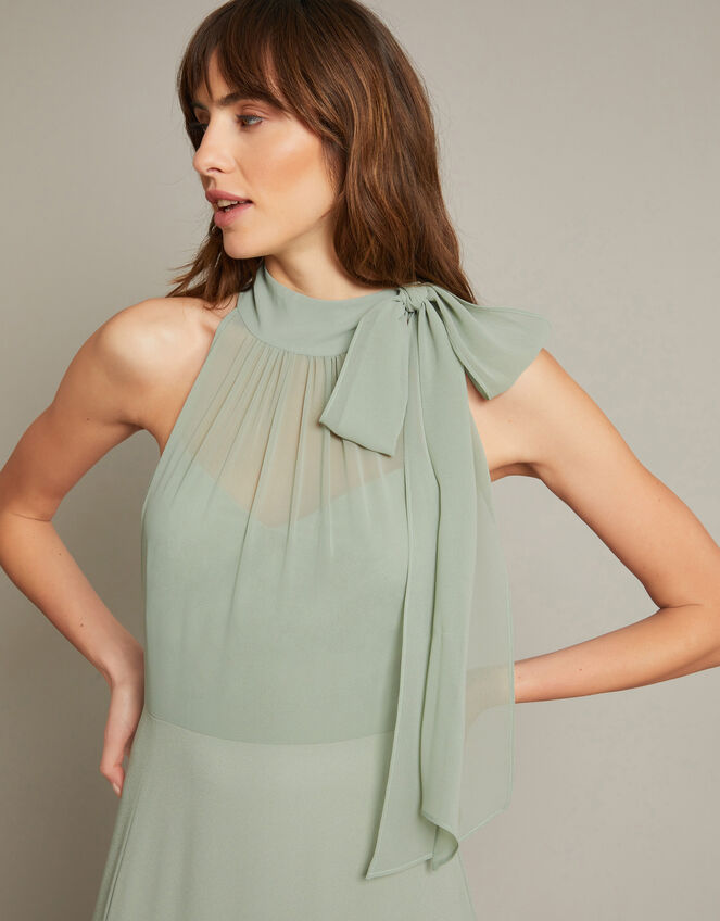 Monika Halter Chiffon Maxi Dress, Green (SAGE), large