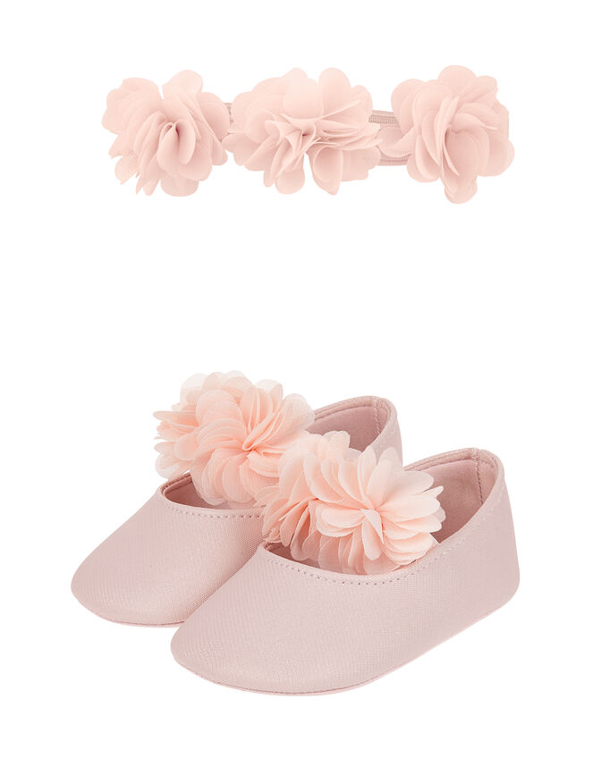 Baby Macaroon Bootie and Bando Set, Pink (PINK), large