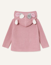 Newborn 3D Floral Hooded Cardigan, Pink (PINK), large