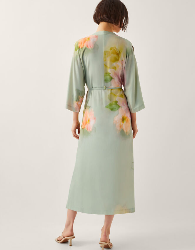 Jane Floral Print Midi Dress, Green (GREEN), large