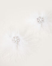 Land of Wonder Frosted Feather Hair Clips Set of Two, , large