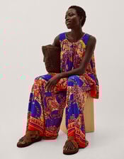 Padma Printed Palazzo Trousers, Blue (COBALT), large