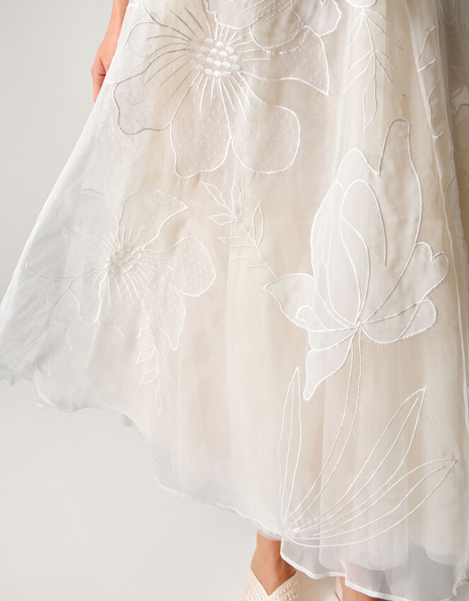 Rosie Embroidered Floral Wedding Skirt Ivory