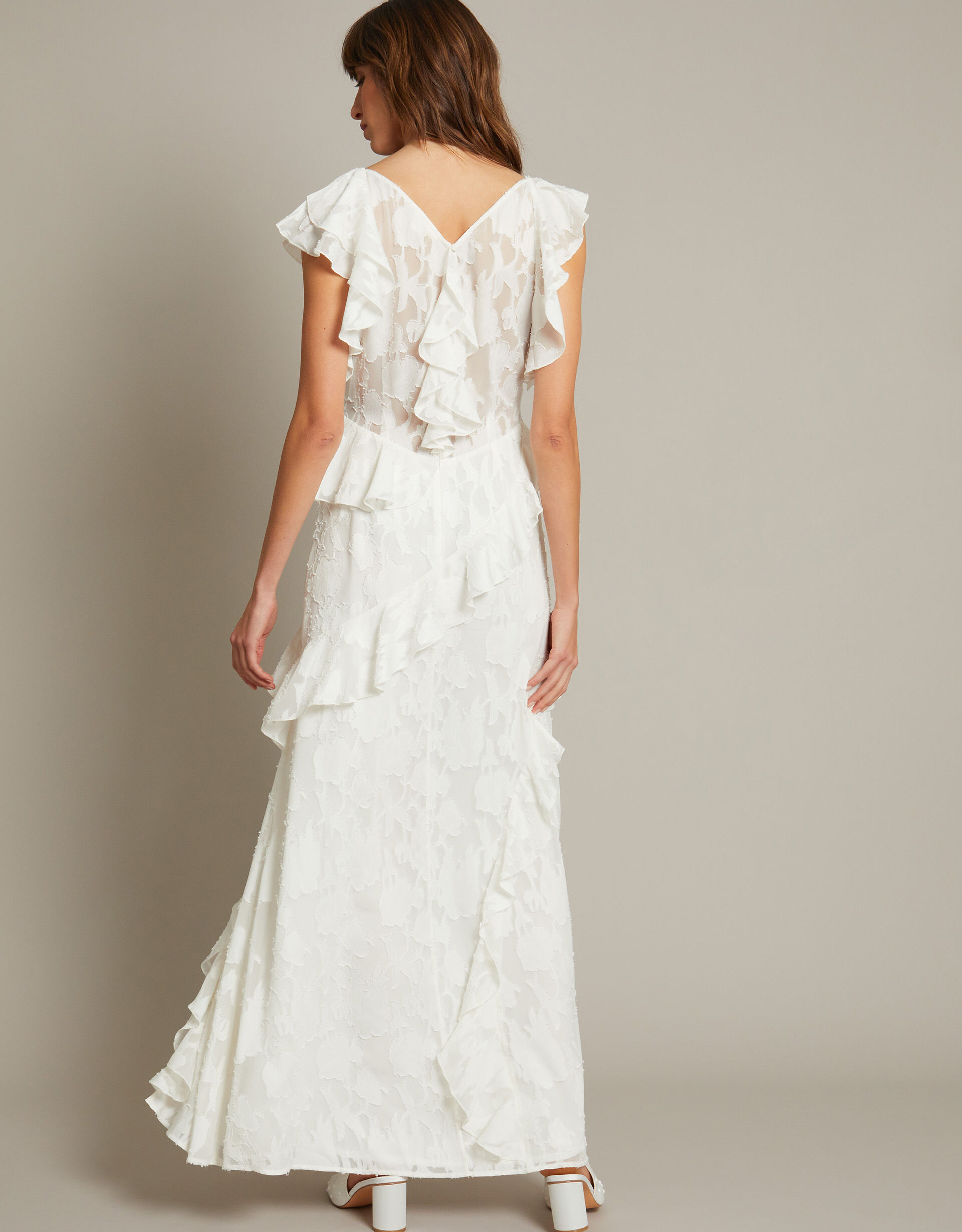 Remi VNeck Ruffle Maxi Wedding Dress Ivory Wedding Dresses Monsoon UK. — free download