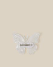 Pearl Embellished Butterfly Hair Clip, , large