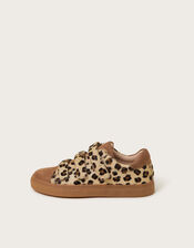 Lia Suede Leopard Print Trainers, Multi (MULTI), large